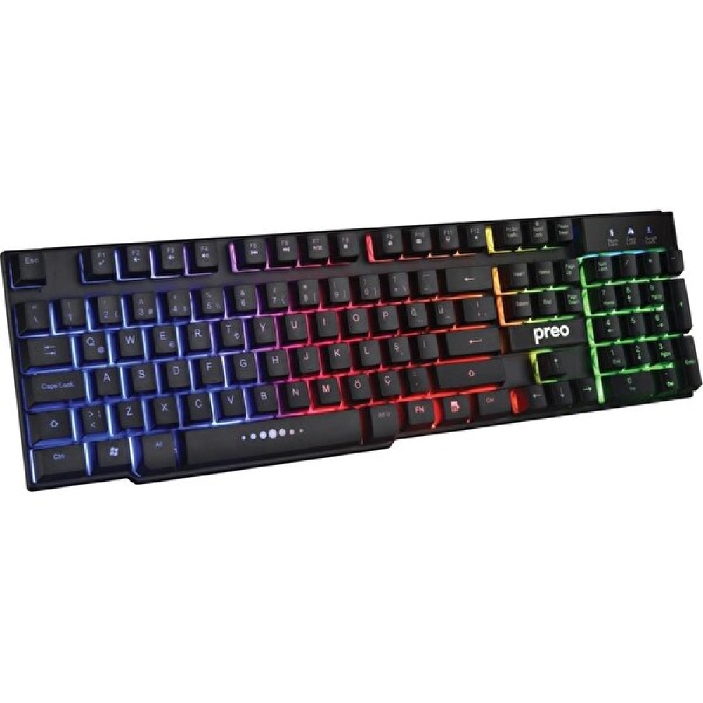 Preo My Game MG51 Rainbow Aydınlatma Kablolu Türkçe Q Gaming Klavye Siyah Oyuncu Klavyesi Fiyatı