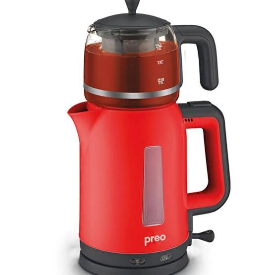 Preo PTM01 2200 W 1 lt Demleme 1.7 lt Su Isıtma Kapasiteli Çay Makinesi Kırmızı Çay Makineleri Fiyatı