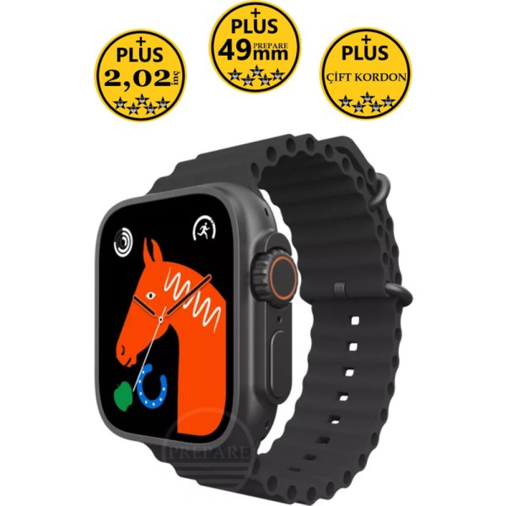 Prepare Watch 8 Ultra Plus Pro 49MM 2,02INÇ Çift Kordon Nfc Konuşma Özellikli Ios Android Uyumlu Akıllı Saat - Siyah Oto Boyaları Fiyatı