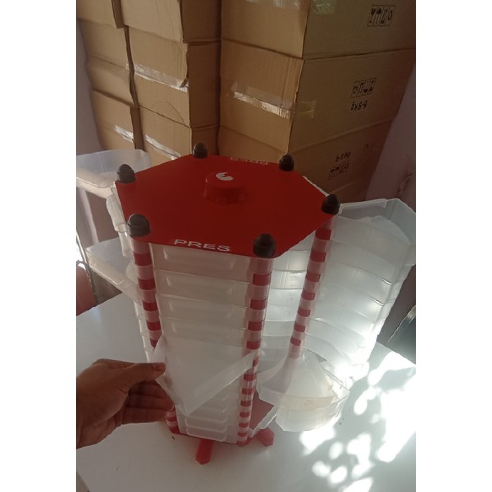 Pres Plastik Çekmeceli Döner Metal Dolap - Kırmızı - Beyaz Banyo Dolabı / Mobilyası Fiyatı