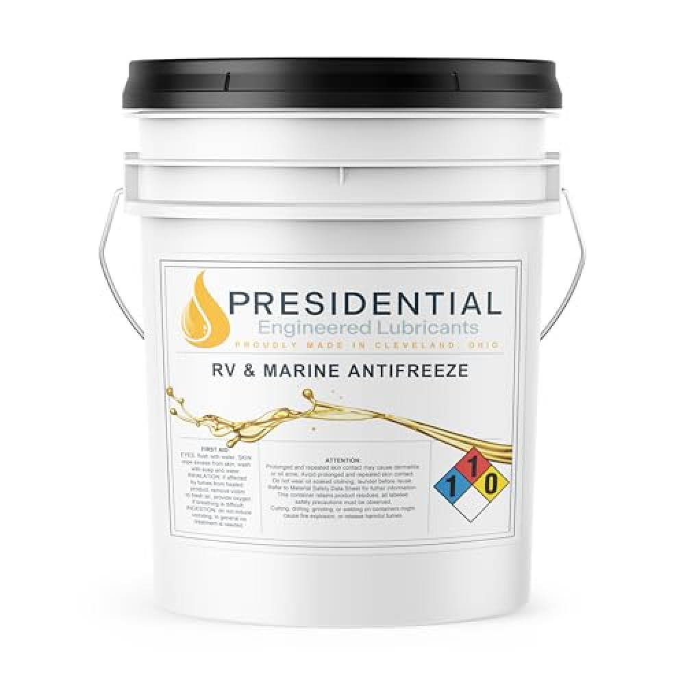 Presidential RV & Marine Antifreeze - Burst Protection Effective to -50 Degrees Fahrenheit – Made in USA – (5gal)