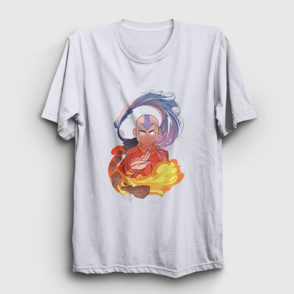 Presmono Beyaz Aang Anime Avatar The Last Airbender T-Shirt Erkek T-shirt Fiyatı