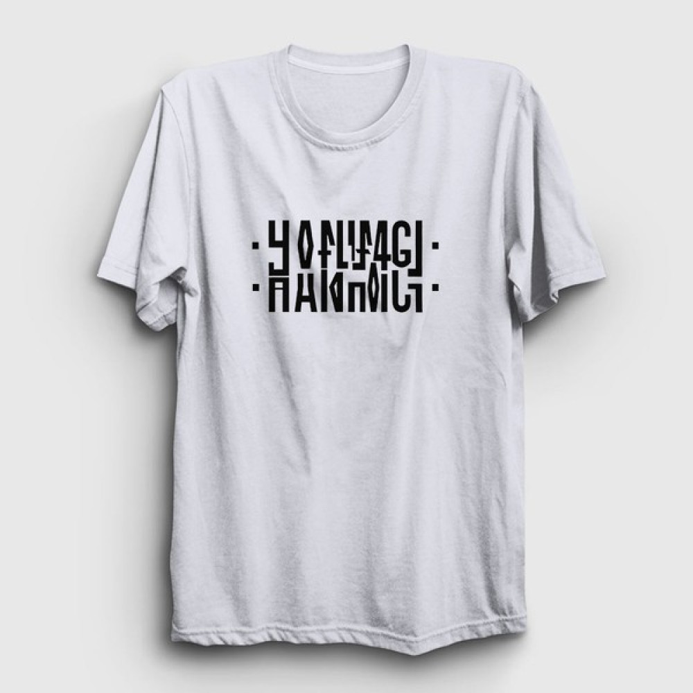Presmono Beyaz Hanımcı Katlamalı Gizli Yazılı T-Shirt Bayan T-shirt Fiyatı