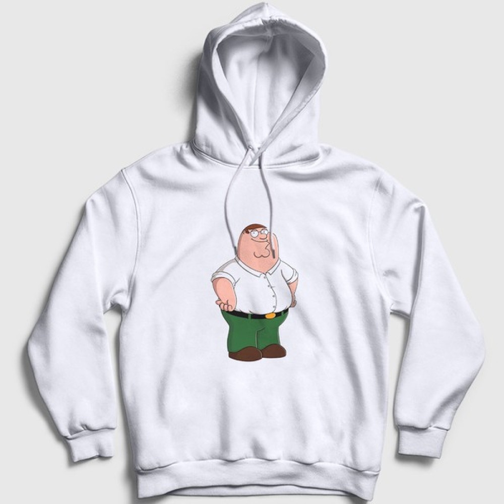 Presmono Beyaz Peter Griffin V2 Family Guy Kapüşonlu Sweatshirt Erkek Sweatshirt Fiyatı