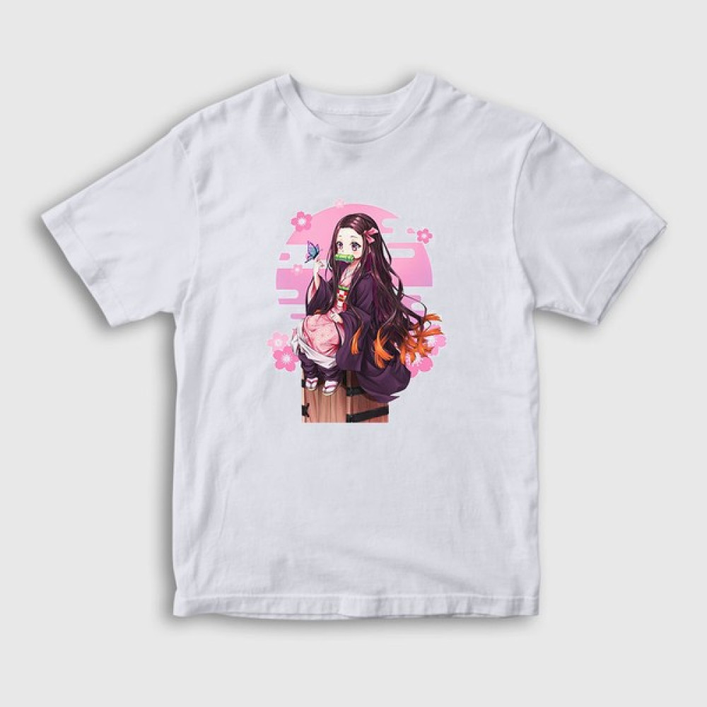 Presmono Çocuk Beyaz Nezuko Kamado Anime Demon Slayer Kimetsu No Yaiba T-Shirt Erkek Çocuk T-shirt Fiyatı