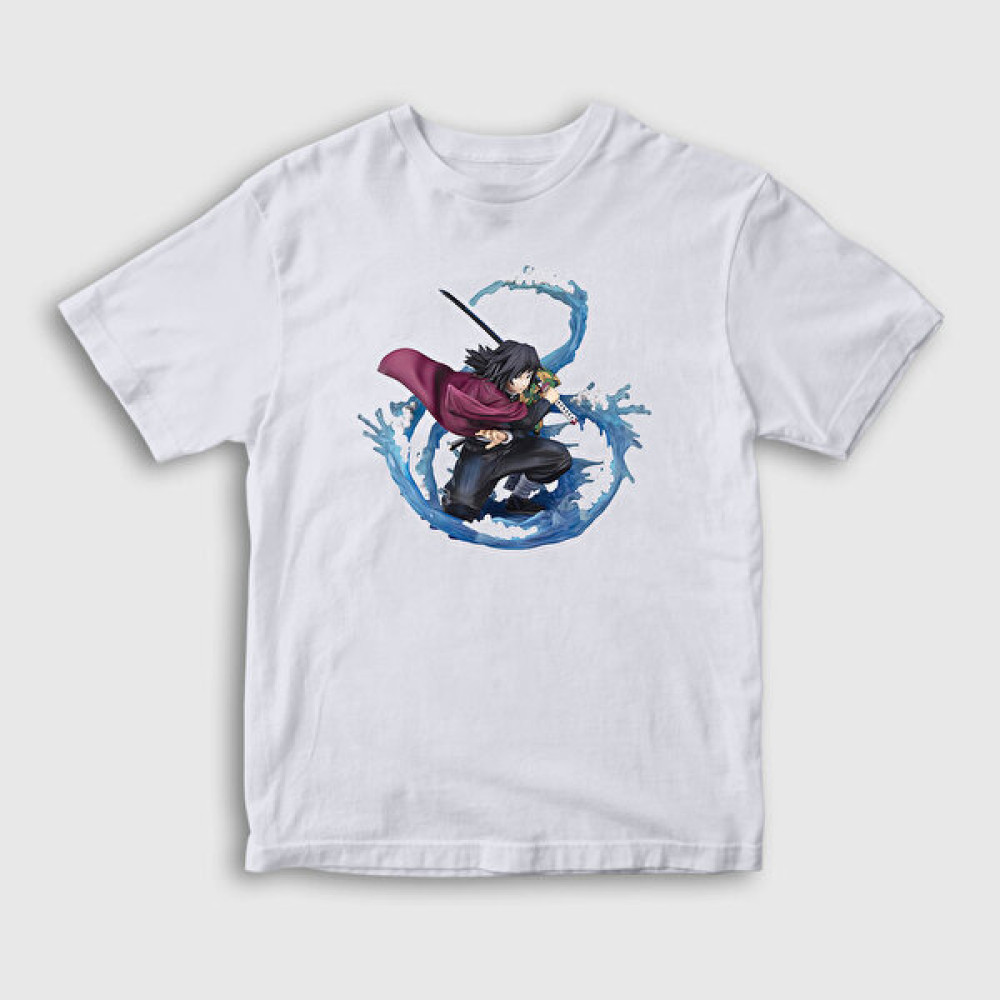 Presmono Çocuk Beyaz Water Giyu Tomioka Anime Demon Slayer Kimetsu No Yaiba T-Shirt Erkek Çocuk T-shirt Fiyatı