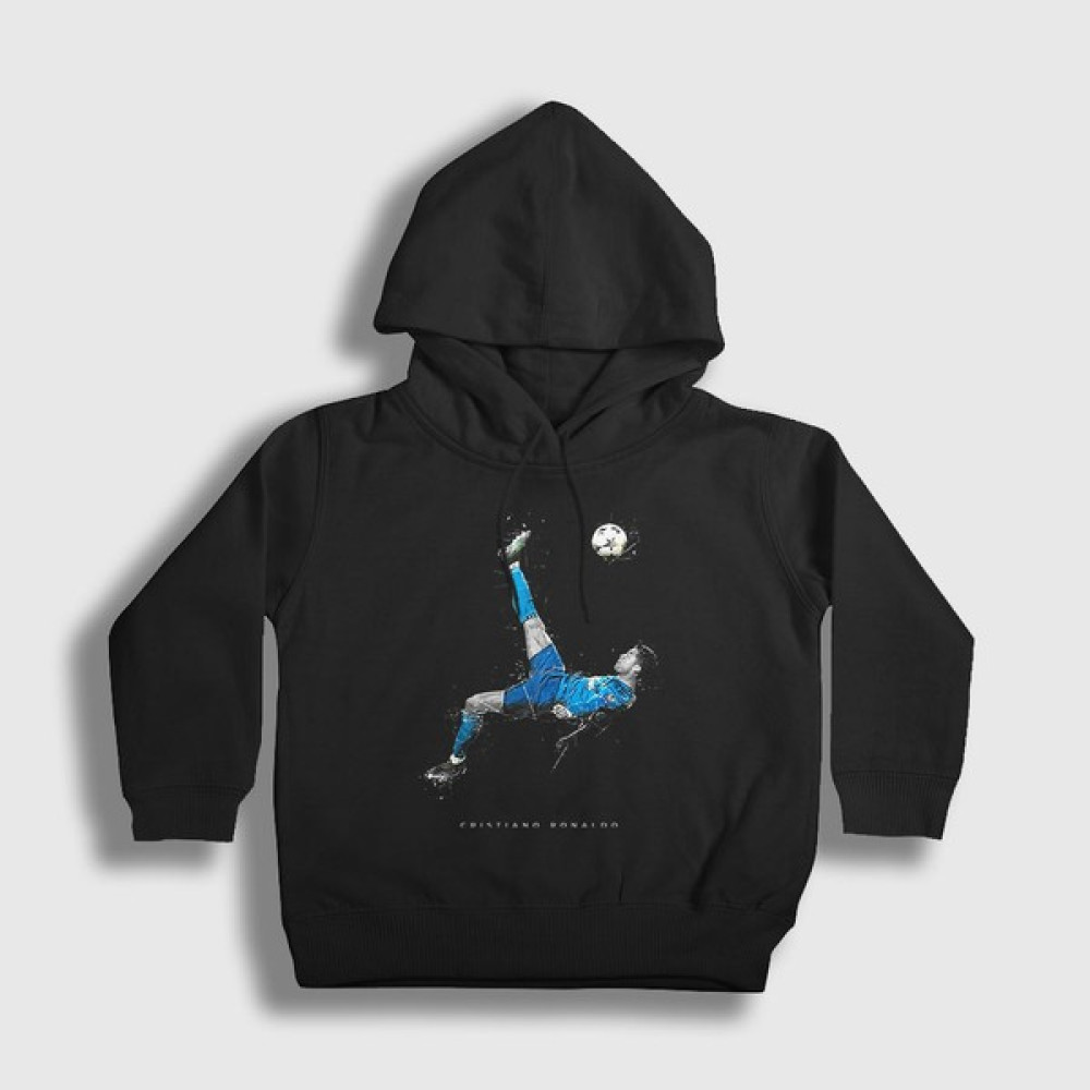 Presmono Çocuk Siyah Reverse Shot Rövaşata Cristiano Ronaldo Kapüşonlu Sweatshirt Erkek Çocuk Sweatshirt Fiyatı
