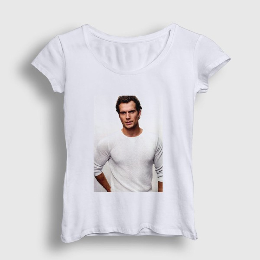 Presmono Kadın Beyaz Henry Cavill T-Shirt Bayan T-shirt Fiyatı