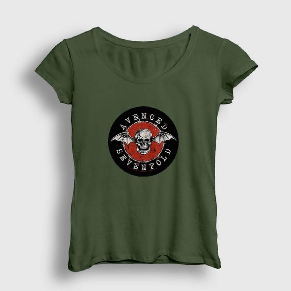 Presmono Kadın Haki Red Avenged Sevenfold T-Shirt Bayan T-shirt Fiyatı