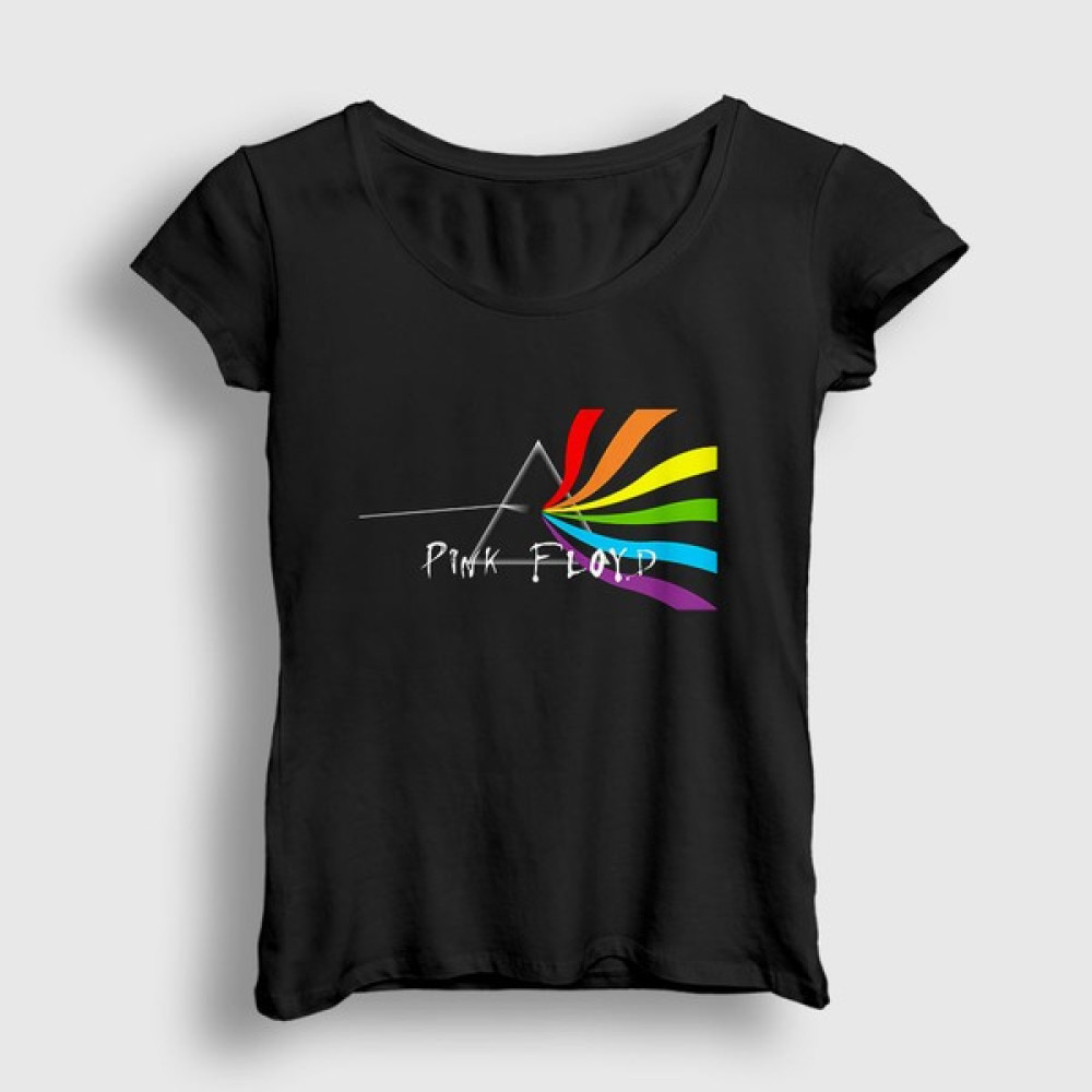 Presmono Kadın Siyah Beam Pink Floyd T-Shirt Bayan T-shirt Fiyatı