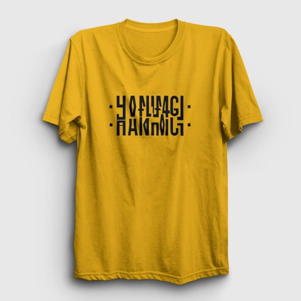 Presmono Sarı Hanımcı Katlamalı Gizli Yazılı T-Shirt Bayan T-shirt Fiyatı