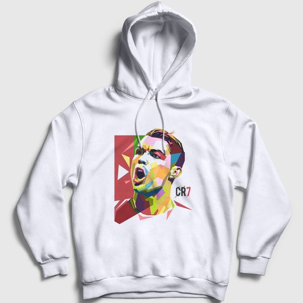 Presmono Unisex Beyaz Cool Futbol Cr7 Cristiano Ronaldo Kapüşonlu Sweatshirt Erkek Sweatshirt Fiyatı