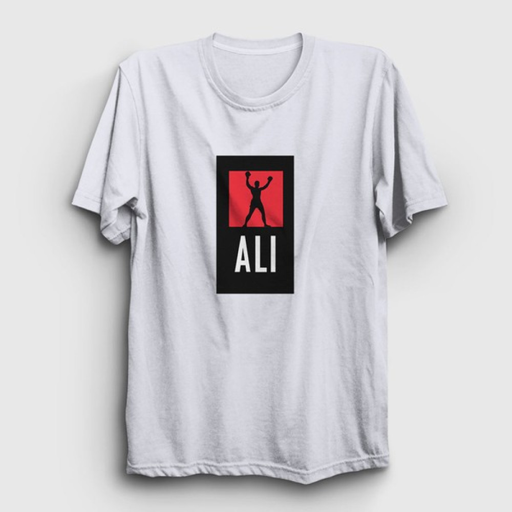 Presmono Unisex Beyaz Victory Muhammed Ali T-Shirt Erkek T-shirt Fiyatı