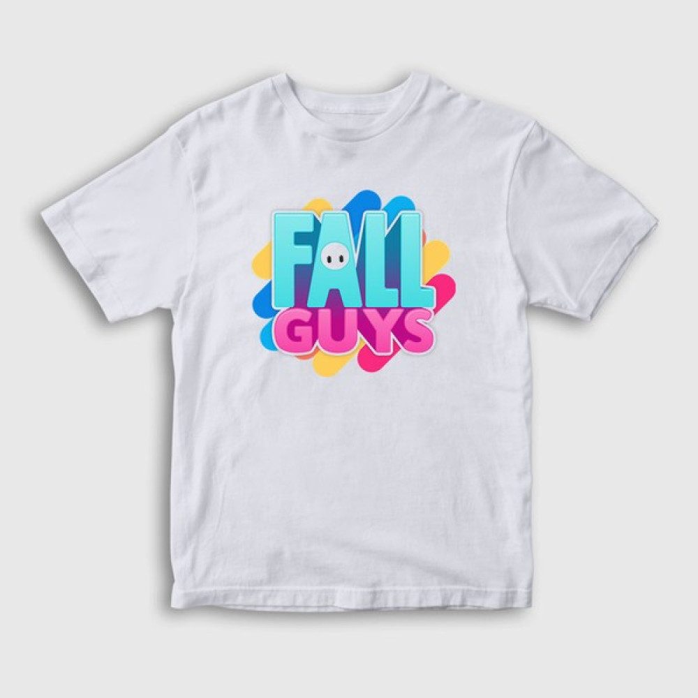 Presmono Unisex Çocuk Beyaz Logo Oyun Fall Guys T-Shirt Erkek Çocuk T-shirt Fiyatı