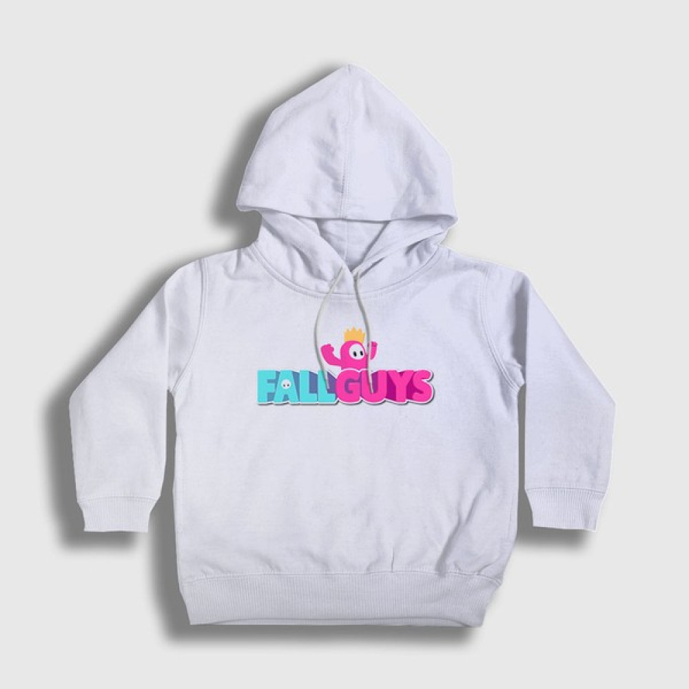 Presmono Unisex Çocuk Beyaz Logo V2 Oyun Fall Guys Kapüşonlu Sweatshirt Erkek Çocuk Sweatshirt Fiyatı