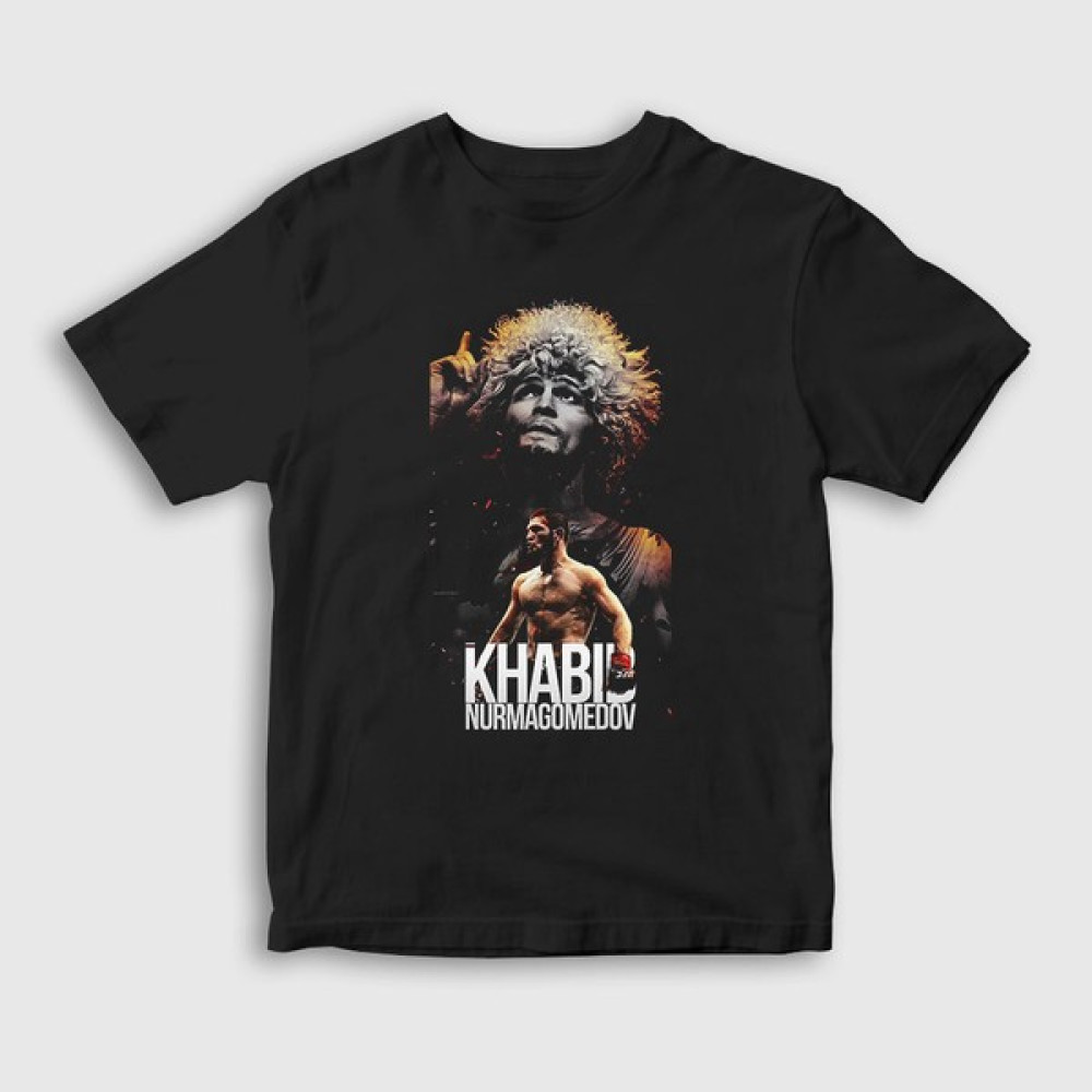 Presmono Unisex Çocuk Siyah Champion Ufc Khabib Nurmagomedov T-Shirt Erkek Çocuk T-shirt Fiyatı