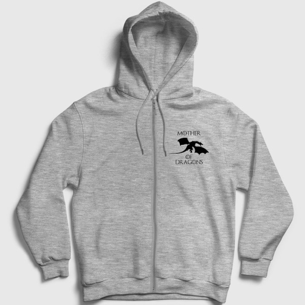 Presmono Unisex Gri Mother Of Dragons Game Of Thrones Fermuarlı Kapüşonlu Sweatshirt Erkek Sweatshirt Fiyatı