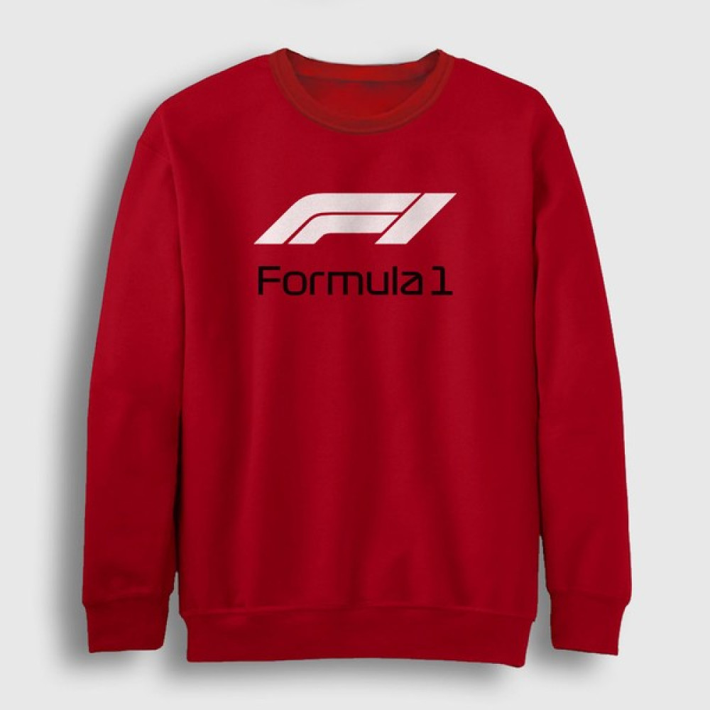 Presmono Unisex Kırmızı Logo Formula 1 F1 Sweatshirt Erkek Sweatshirt Fiyatı