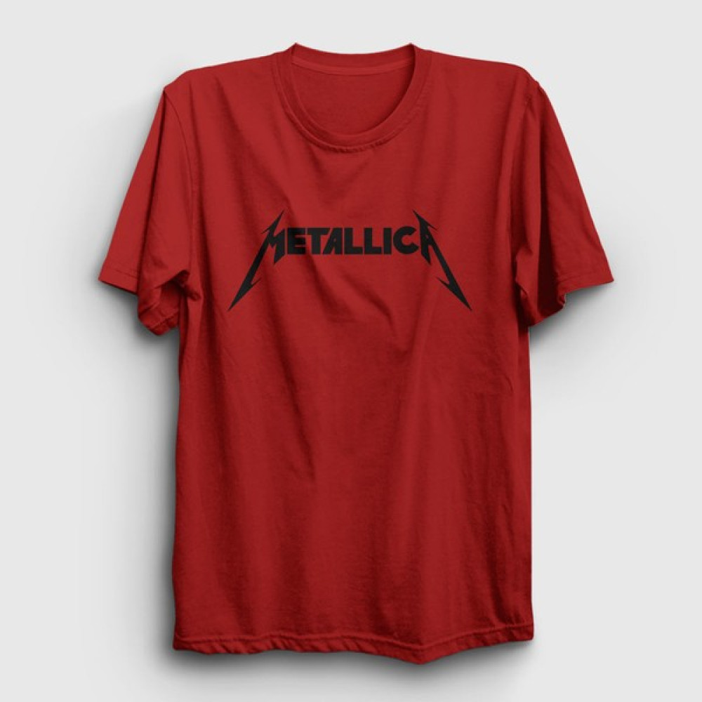 Presmono Unisex Kırmızı Logo Metallica T-Shirt Erkek T-shirt Fiyatı