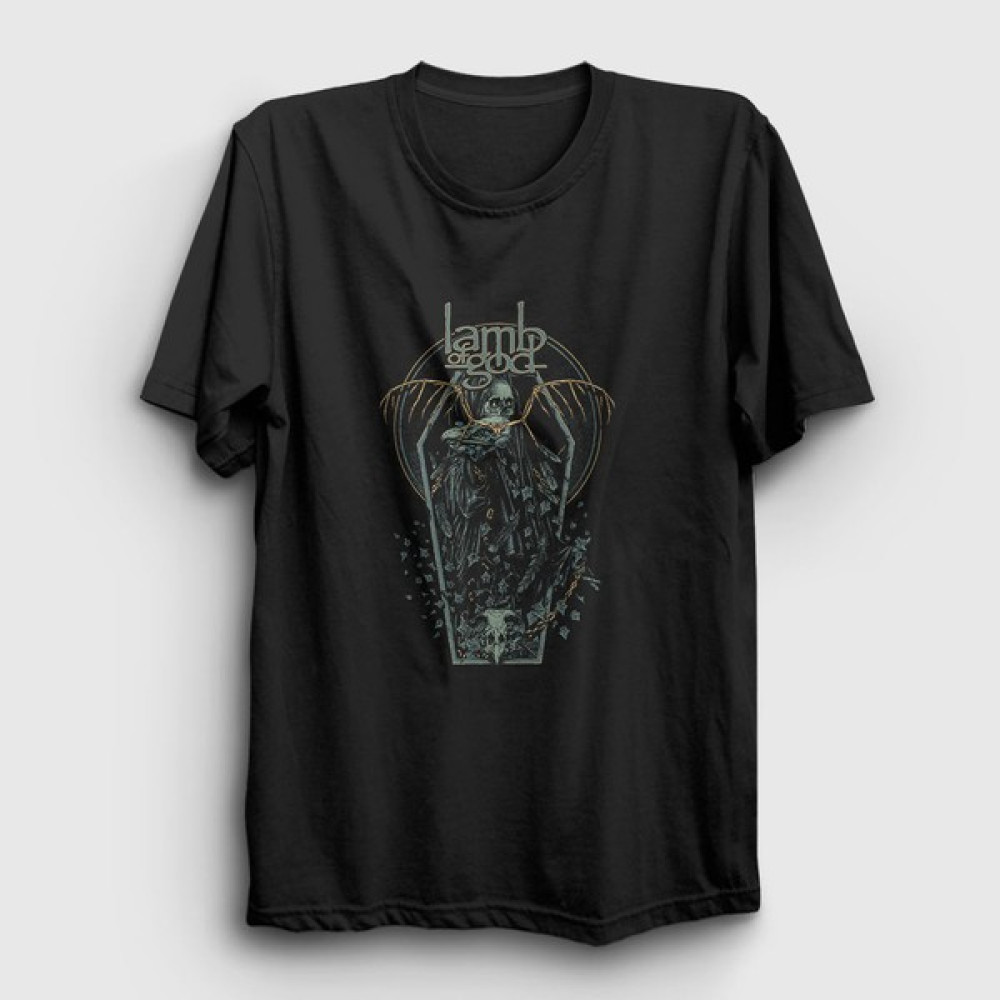 Presmono Unisex Siyah Coffin Lamb Of God T-Shirt Erkek T-shirt Fiyatı