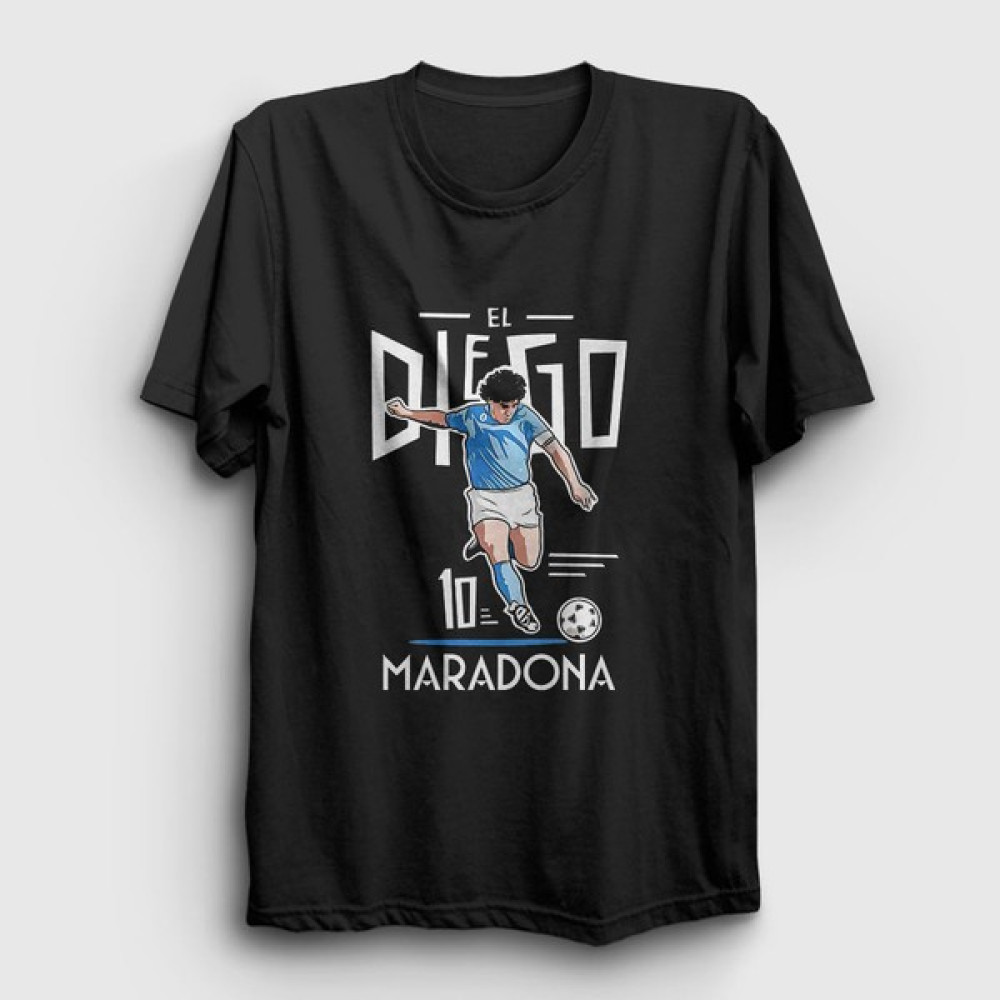 Presmono Unisex Siyah Futbol Sut Maradona T-Shirt Erkek T-shirt Fiyatı