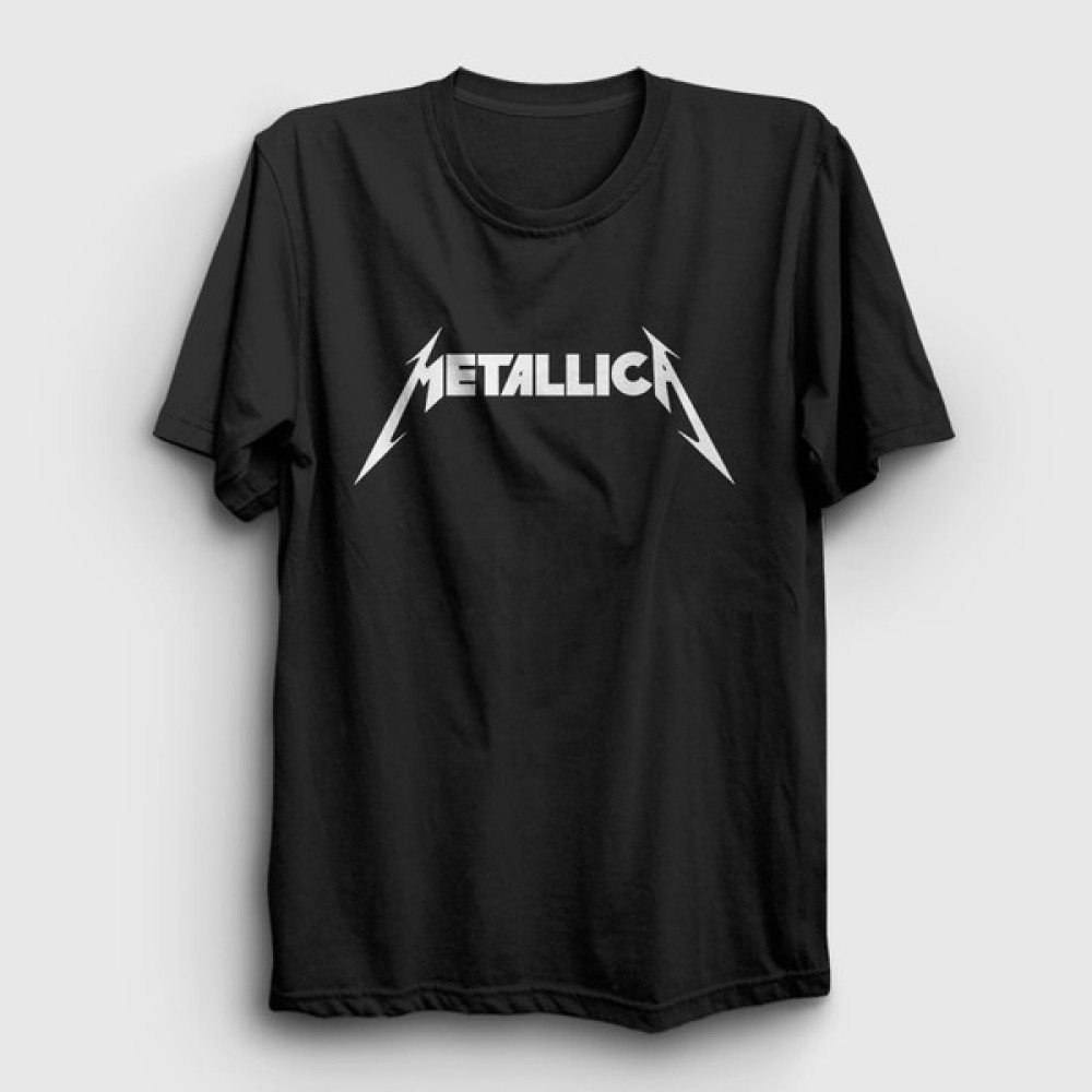 Presmono Unisex Siyah Logo Metallica T-Shirt Erkek T-shirt Fiyatı