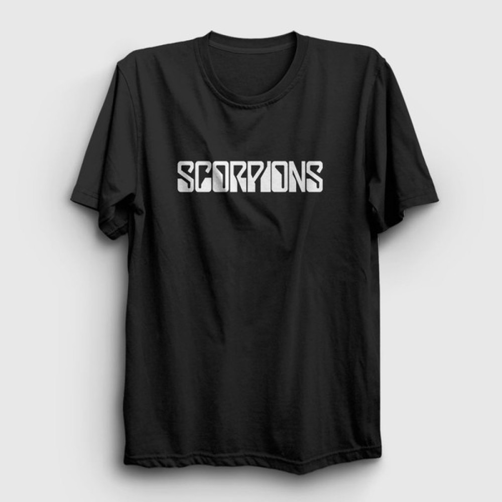 Presmono Unisex Siyah Scorpions T-Shirt Erkek T-shirt Fiyatı