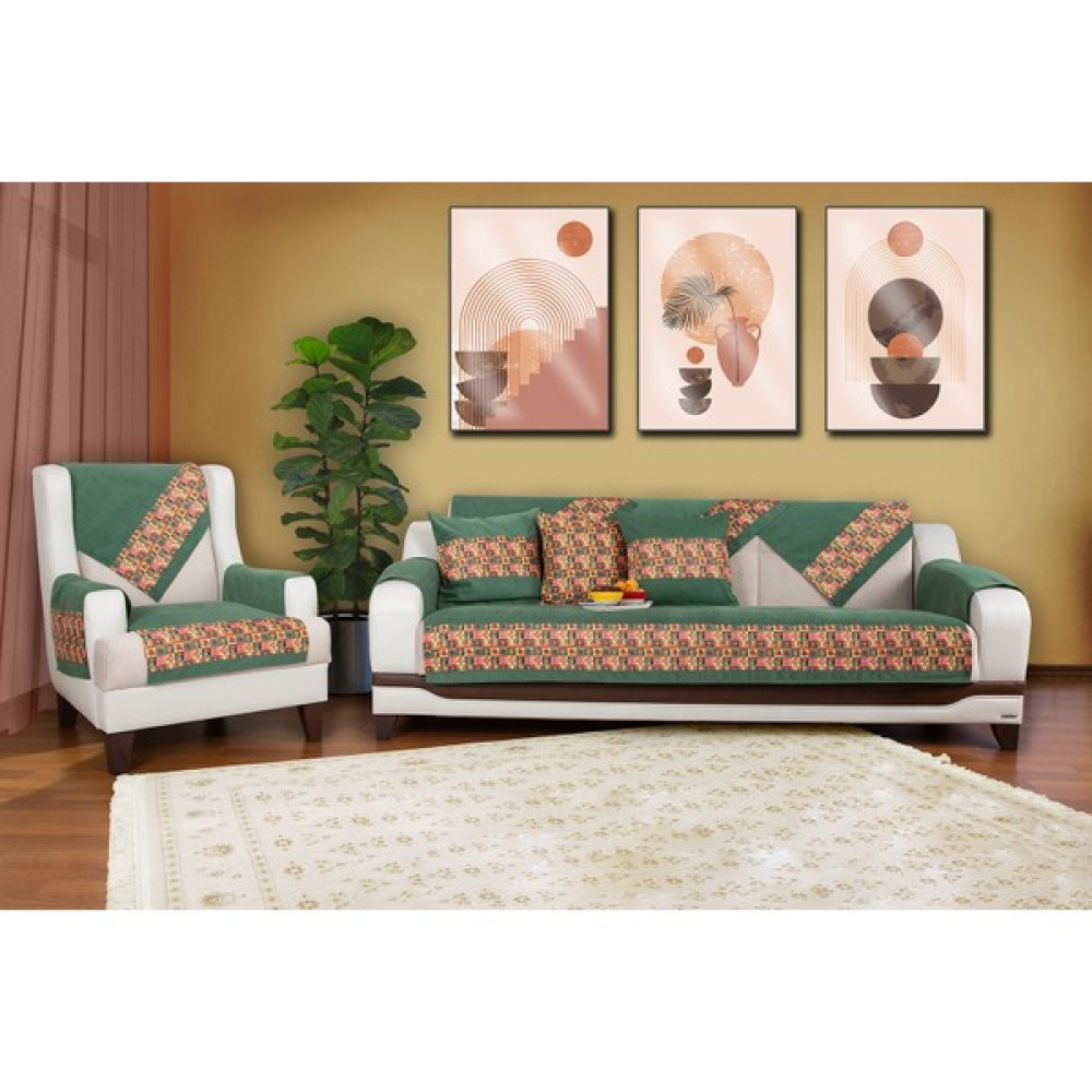 Prestij Dekoratıf Koltuk Ortusu Takımı - 80 x 190 cm - Yeşil Koltuk & Kanepe Örtüsü Fiyatı