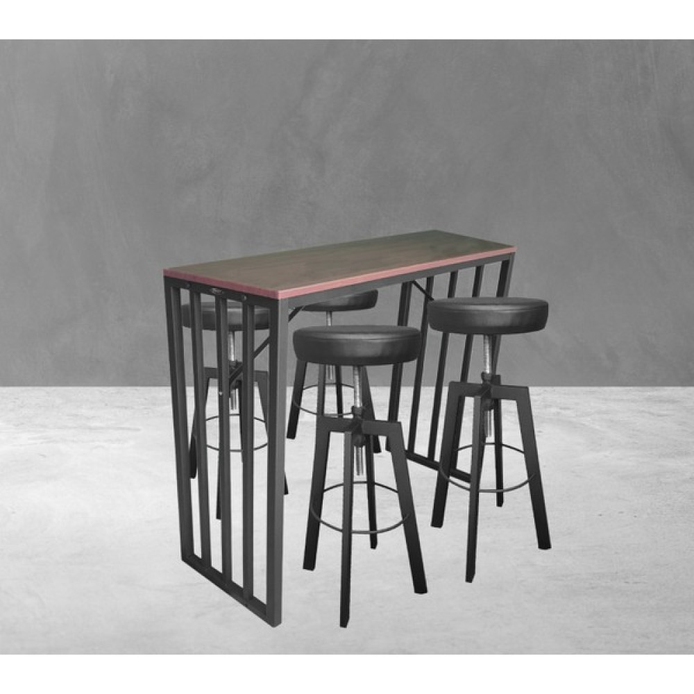 Presto Bar Masası ve 4 ( Dört ) Adet Siyah Bar Taburesi - Ceviz - Siyah - 101 x 106 x 40 cm Yemek & Mutfak Masası Fiyatı