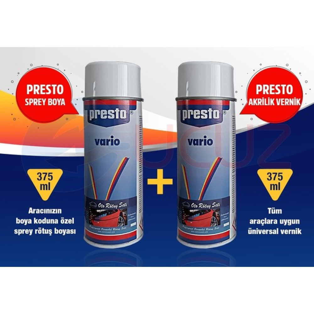 Presto Lada Kod: 615 Presto Sprey Boya Seti (Boya + Vernik) Oto Boyaları Fiyatı