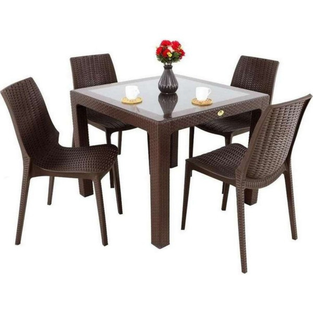 Pretty Homes Elit Rattan 90X90 Nirvana Sandalye Camlı Masa Takımı Bahçe Mobilyası Takımı Fiyatı