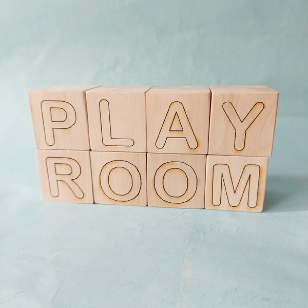 Pretty Wood Ahşap Küp 'play Room' ( 8 Adet Küp) Bebek Odası Dekorasyon, Ahşap Küp, Ahşap Oyuncak Bebek Oyuncakları Fiyatı