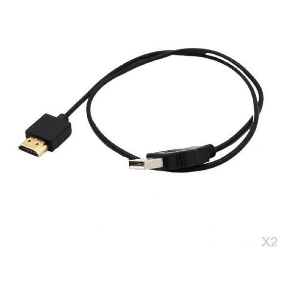 Prettyia 2x USB 2.0 Erkek HDMI Video Kablosu Adaptörü Dönüştürücü Pc Laptop Tv Için 0.5 M (Yurt Dışından) Cep Telefonu Kablosu Fiyatı