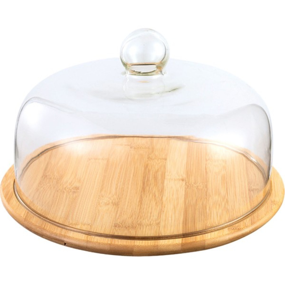 Prettyia Cam Kapak Servis Tepsi Cloche Dome Bambu Peynir Kurulu Depolama Kek Standı - 29 cm (Yurt Dışından) Tatlı ve Pasta Malzemeleri Fiyatı