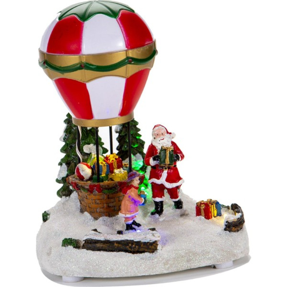 Prettyia Işıklı Noel Dekorasyon Müzikal LED Işık Up Reçine Heykeli Çocuklar Noel Şlı Erkekler ve Çocuk (Döndürülemez) 15CMX13CMX18CM (Yurt Dışından) Hediyelik Eşya Fiyatı