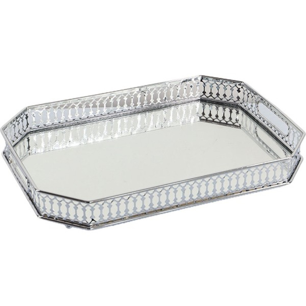 Prettyia Retro Aynalı Vanity Tepsi Takı Parfüm Küpe Tepsi Dekor Depolama Gümüş (Yurt Dışından) Servis Tepsisi Fiyatı