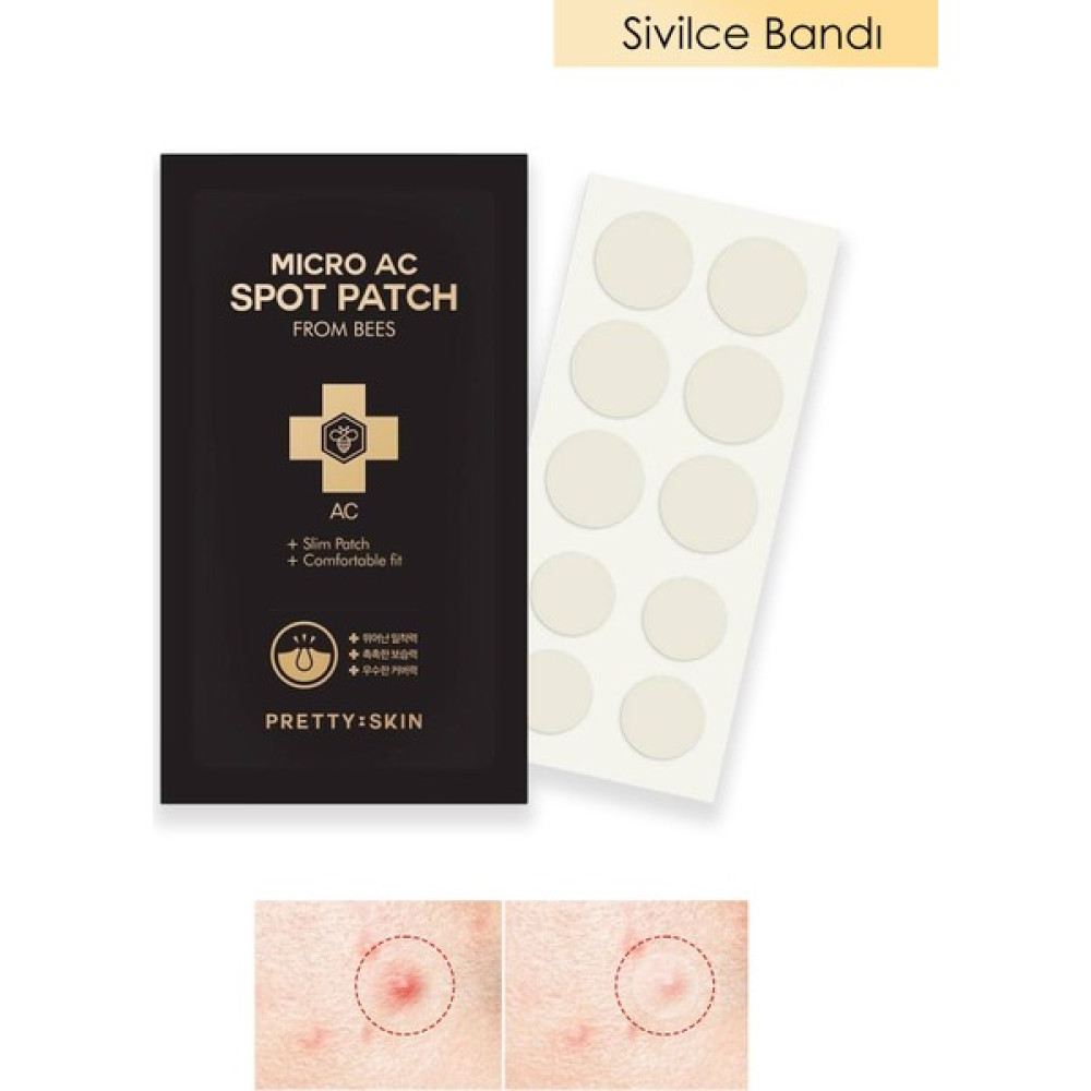 PRETTYSKIN Arı Zehri İçeren Şeffaf & Bant 10 Adet Micro AC Spot Patch From Bees Makyaj Temizleyicileri Fiyatı