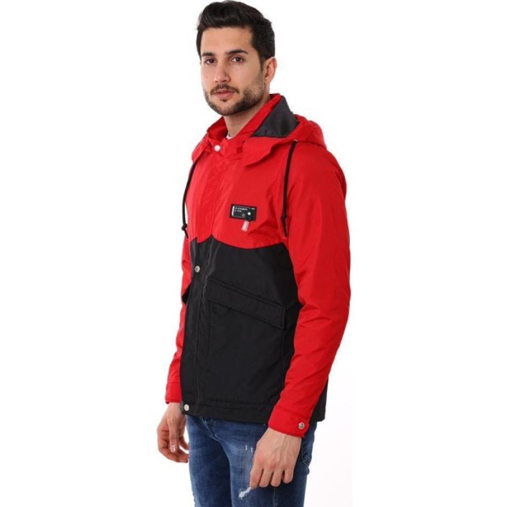 Prifaldi Erkek Slim Fit Kırmızı Siyah Su ve Rüzgar Geçirmez Mevsimlik Ceket Erkek Ceket Fiyatı