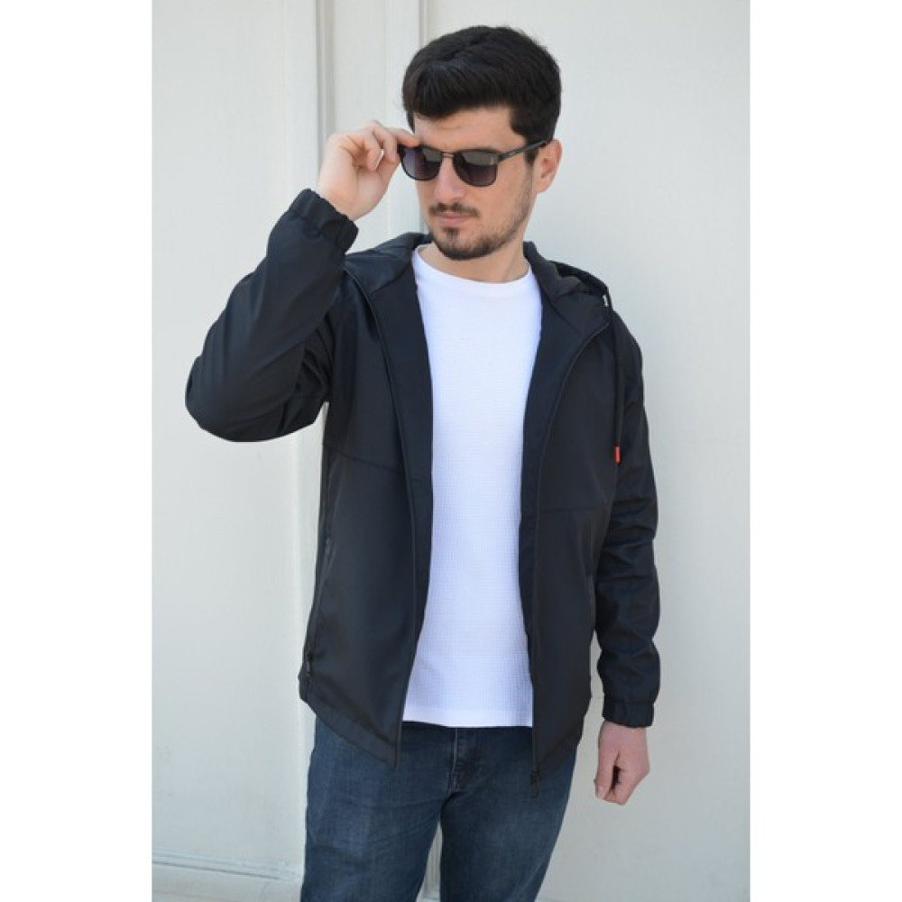 Prifaldi Erkek Slim Fit Siyah Ribana Kumaşlı Kapüşonlu Mevsimlik Ceket Erkek Mont Fiyatı