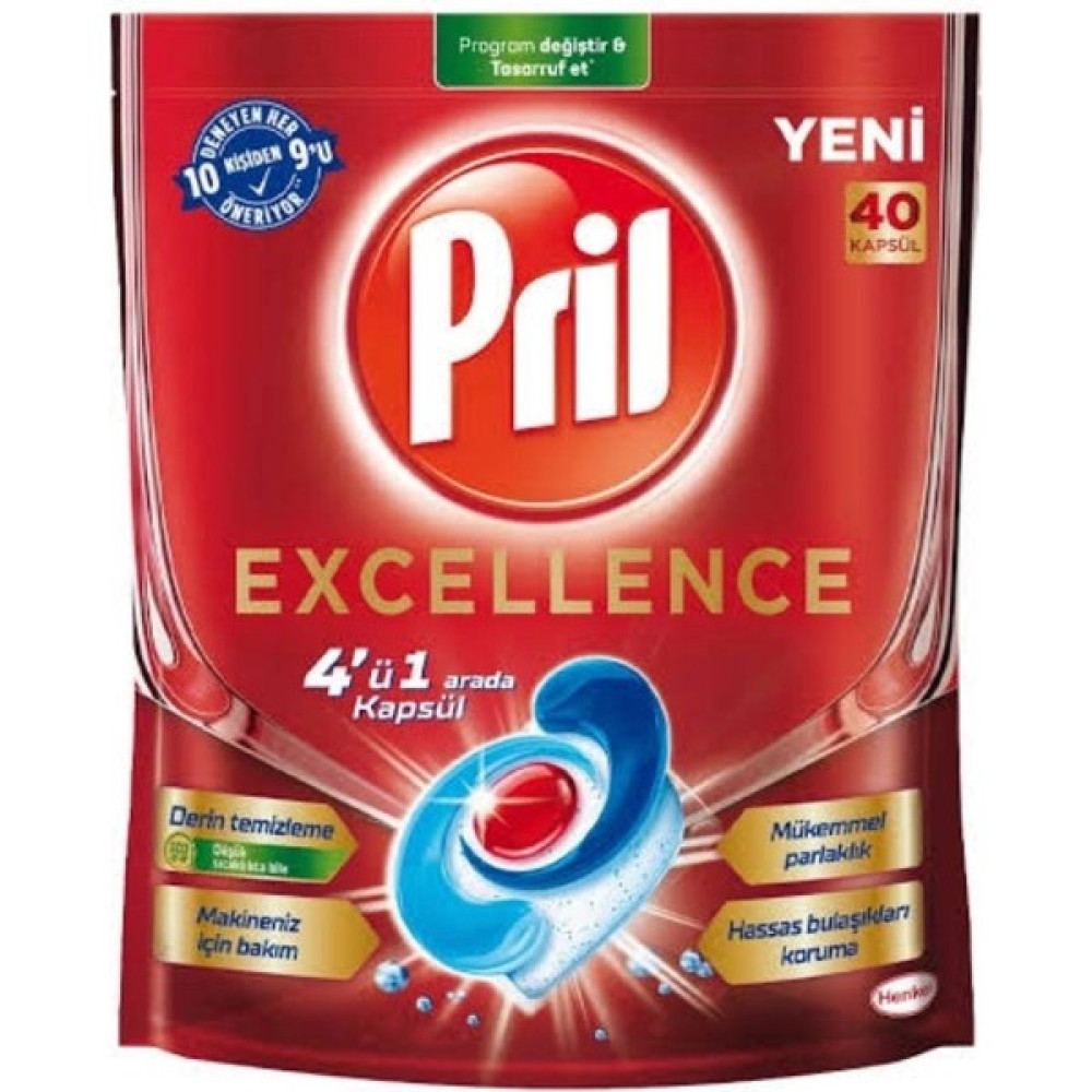 Pril Excellence 4ü 1 Arada Bulaşık Makinesi Deterjanı 40 Lı Çamaşır Deterjanı Fiyatı