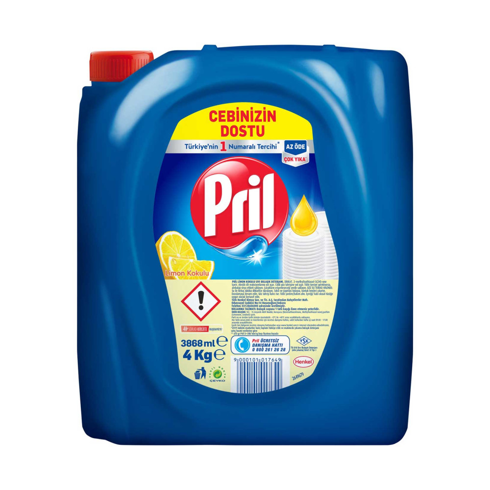 Pril Sıvı Bulaşık Deterjanı 4 kg Limon Bulaşık Yıkama Fiyatı