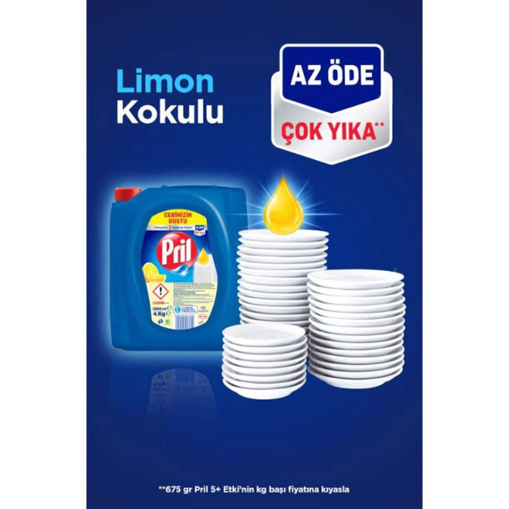 Pril Sıvı Bulaşık Deterjanı 4 kg Limon