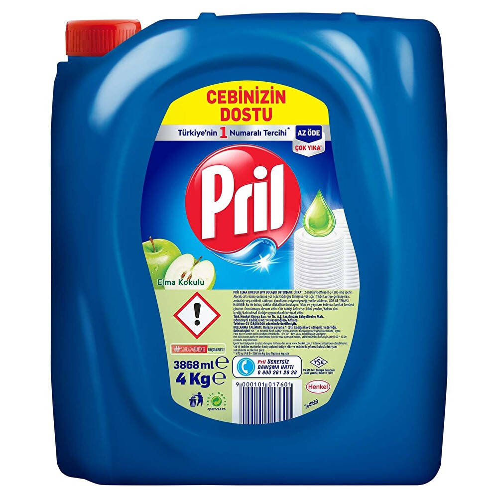 Pril Sıvı Elde Bulaşık Yıkama Deterjanı Elma Kokulu 4 Kg Bulaşık Yıkama Fiyatı