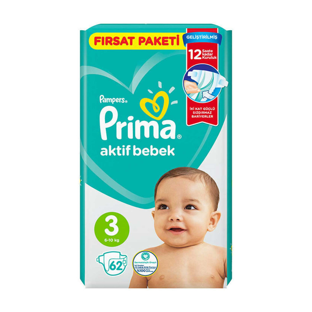Prima Aktif Bebek Bezi Fırsat Paketi No:3 62'li Mini Bebek Bezi Fiyatı