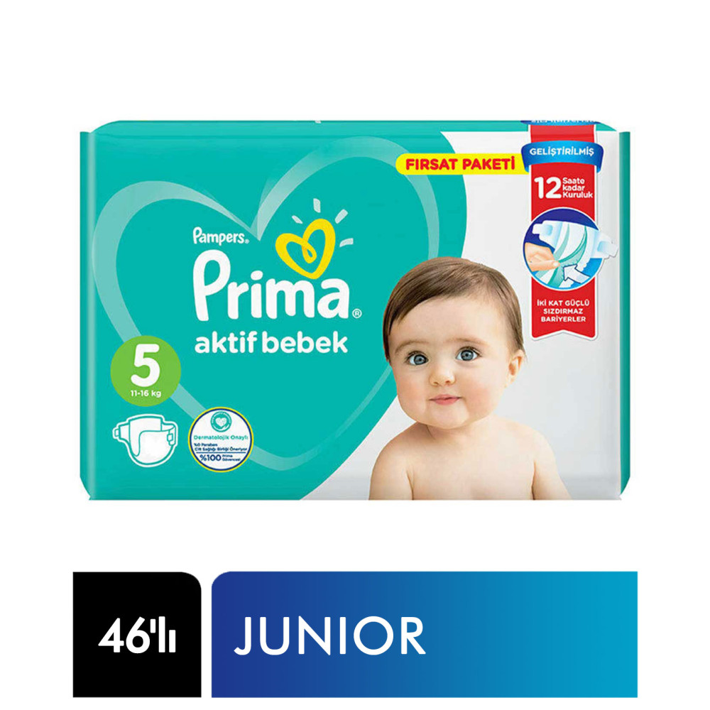 Prima Aktif Bebek Bezi Fırsat Paketi No:5 46'lı Junior Bebek Bezi Fiyatı