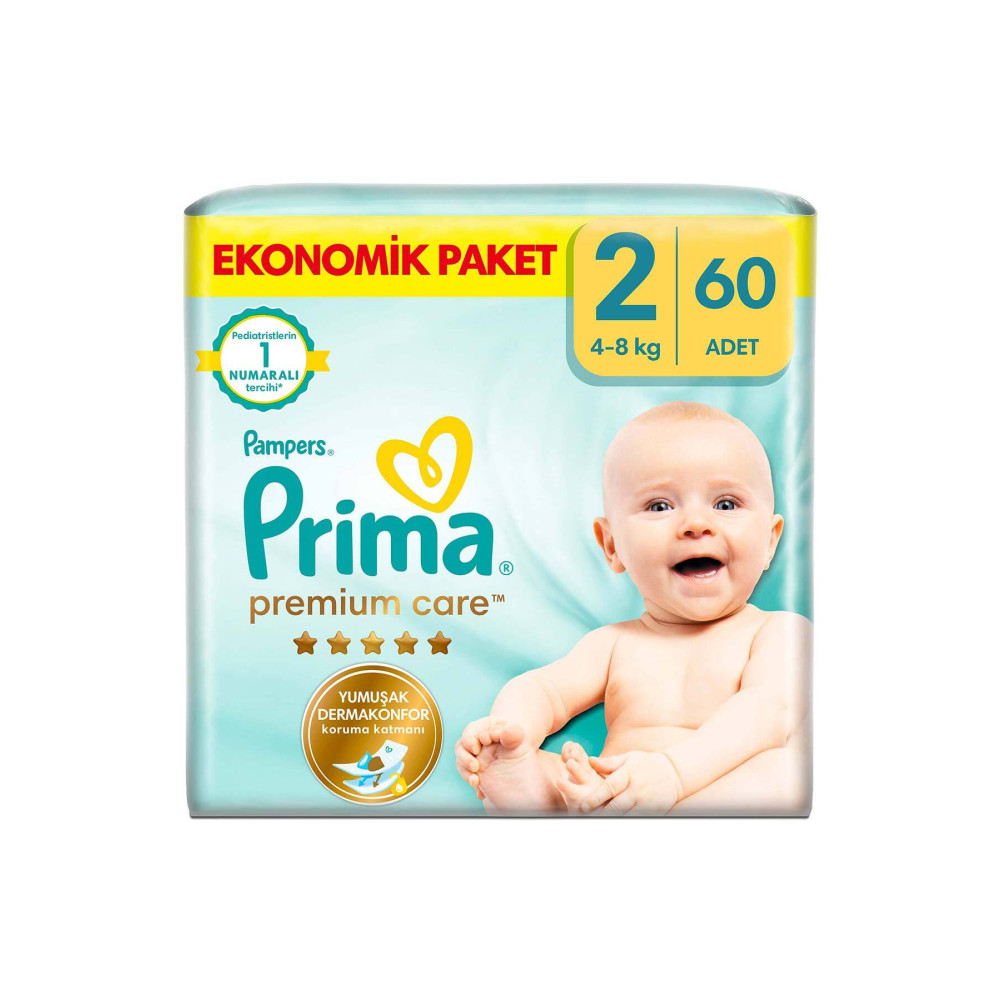 Prima Bebek Bezi Premium Care 2 Beden 60 Adet Ekonomik Paket Bebek Bezi Fiyatı