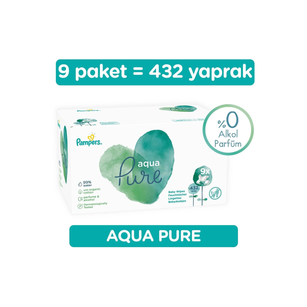 Prima Islak Havlu Aqua Pure 9 Lu Fırsat Paketi (432 YAPRAK) Bebek Mendil-Islak Mendil Fiyatı