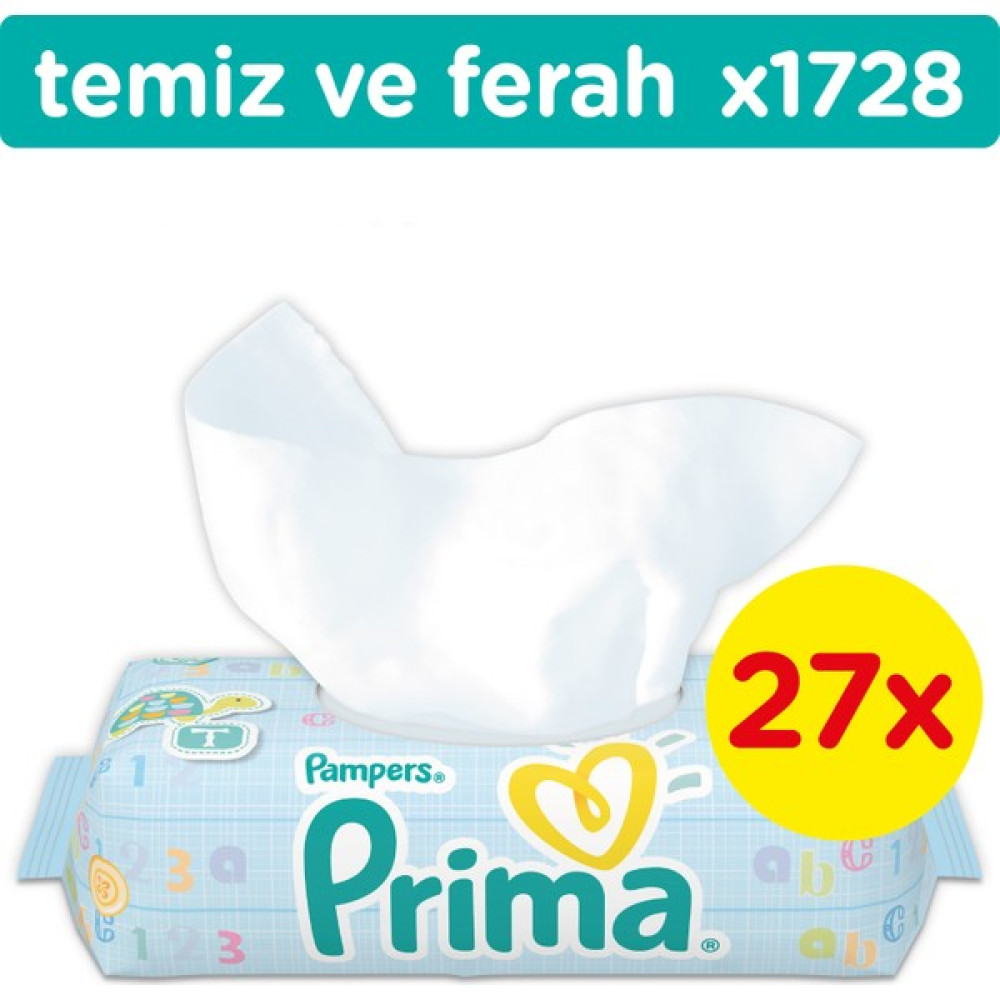 Prima Islak Havlu Mendil Temiz Ve Ferah 1728 Yaprak 27'li Fırsat Paketi 1728 Yaprak Bebek Mendil-Islak Mendil Fiyatı