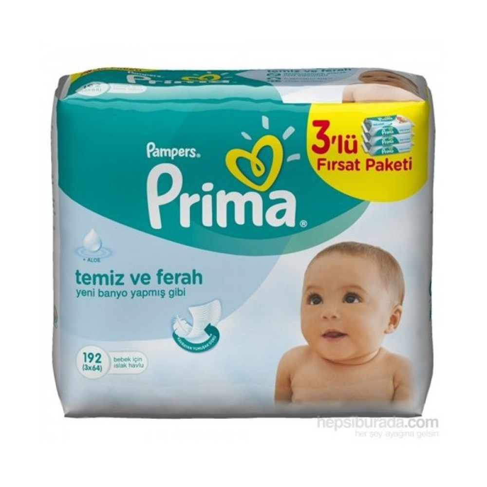 Prima Pampers Fresh Islak Havlu 64'Lü (3'Lü Paket) Bebek Mendil-Islak Mendil Fiyatı