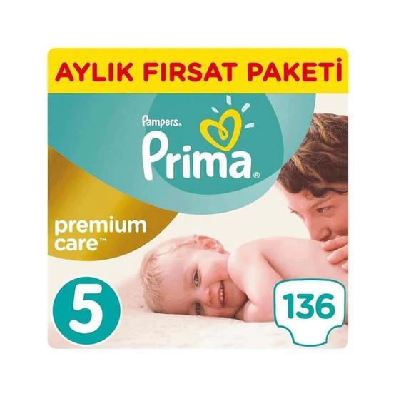 Prima Premium Care No:5 Junior 136 Adet Tekli Paket Aylık Bebek Bezi Bebek Bezi Fiyatı